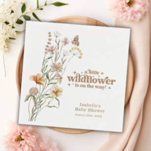 Custom Little Wildflower Meisje Baby shower Papier Servet