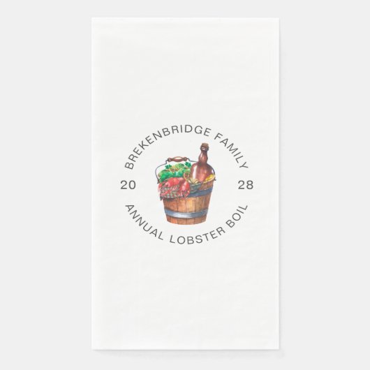Custom Lobster Boil Jaarlijks Zomerfeest Servet (Voorkant)