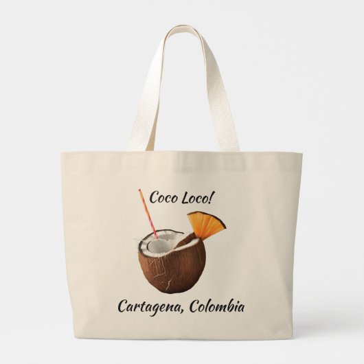 Custom Location Coco Loco Grote Tote Bag (Achterkant)