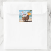 Custom Location Coco Loco Vierkante Sticker (Tas)