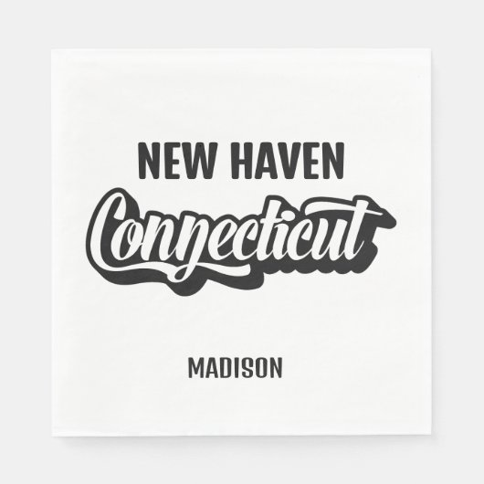 Custom Location & Name Connecticut Servet (Voorkant)