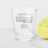 Custom Location & Text Connecticut Shot Glas (Achterkant)