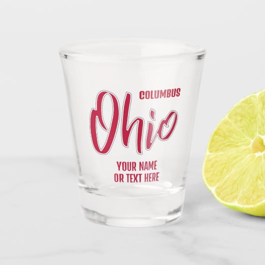 Custom Location & Text Ohio Shot Glas (Voorkant)