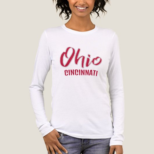 Custom Location & Text Ohio Tri-Blend Shirt (Voorkant volledig)