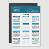 Custom Logo 2026 Calendar Business Magnet (Voorkant / Achterkant)