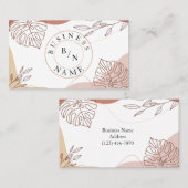 Custom Logo Abstract Minimal Boho Business Card Visitekaartje (Voorkant / Achterkant)