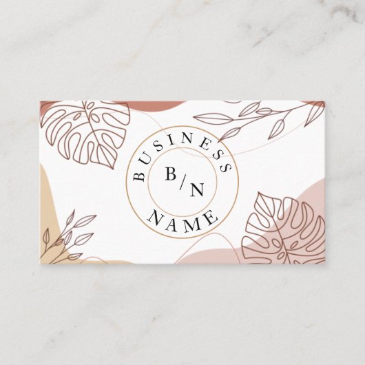 Custom Logo Abstract Minimal Boho Business Card Visitekaartje (Voorkant)
