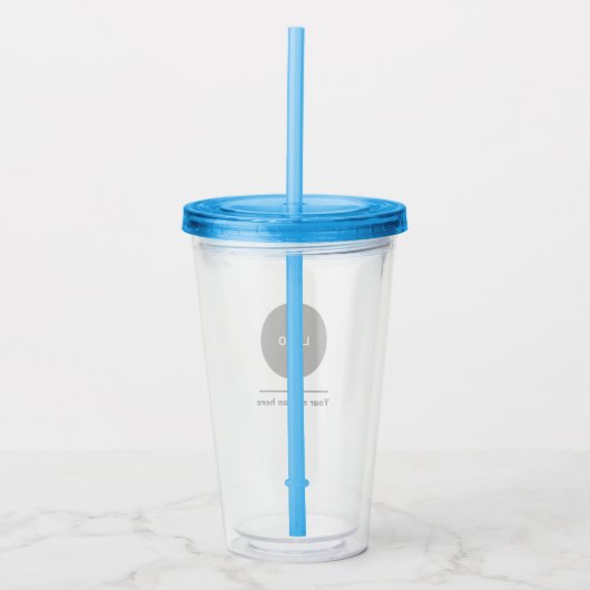 Custom Logo Acrylic Tumbler with Straw No Minimum Acryl Drinkbeker (Voorkant)