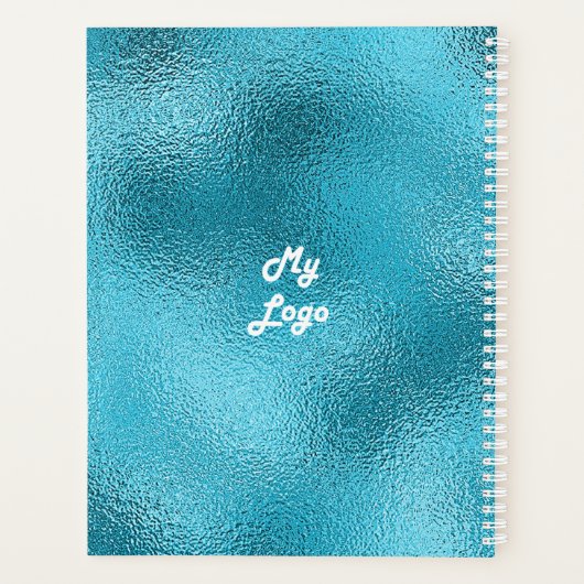 Custom logo afbeelding business blue 2025 planner (Achterkant)