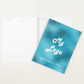 Custom logo afbeelding business blue 2025 planner (Display)