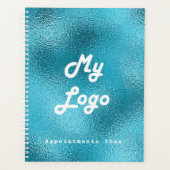 Custom logo afbeelding business blue 2025 planner (Voorkant)