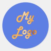 Custom logo afbeelding business koninklijk blauw ronde sticker (Voorkant)