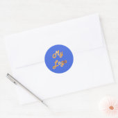 Custom logo afbeelding business koninklijk blauw ronde sticker (Envelop)