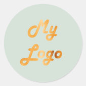 Custom logo afbeelding business sage groen ronde sticker (Voorkant)