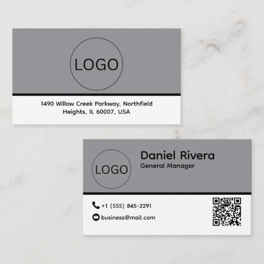 Custom Logo and QR Code Business Card Visitekaartje (Voorkant / Achterkant)