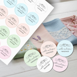Custom logo and Script round fabric clothing  Labels