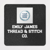 Custom Logo and Text Black Fabric Clothing Label 1 (Design 2)