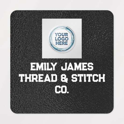 Custom Logo and Text Black Fabric Clothing Label 1 (Design 2)