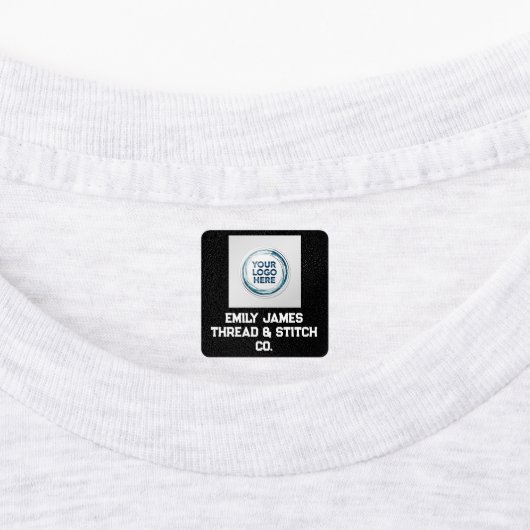 Custom Logo and Text Black Fabric Clothing Label 1 (Aangebracht)