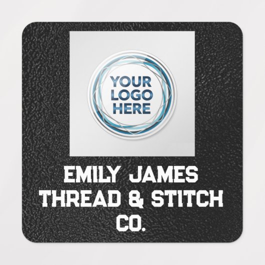 Custom Logo and Text Black Fabric Clothing Label 1 (Design 1)