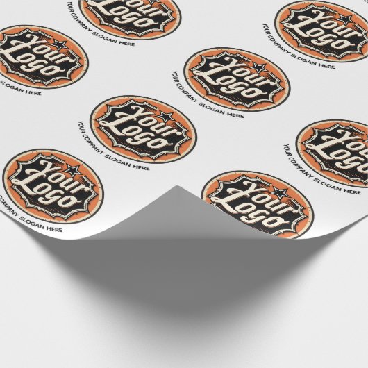 Custom Logo and Text Business Cadeaupapier (Hoek)