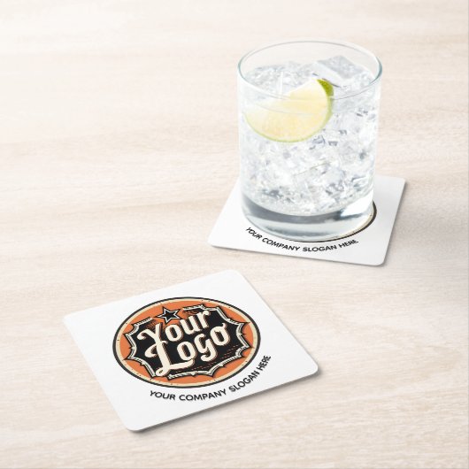 Custom Logo and Text Business Kartonnen Onderzetters (Insitu)