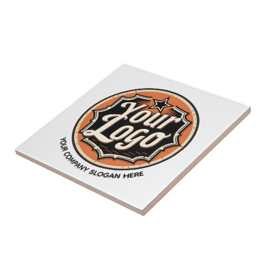 Custom Logo and Text Business Tegeltje (Zijkant)