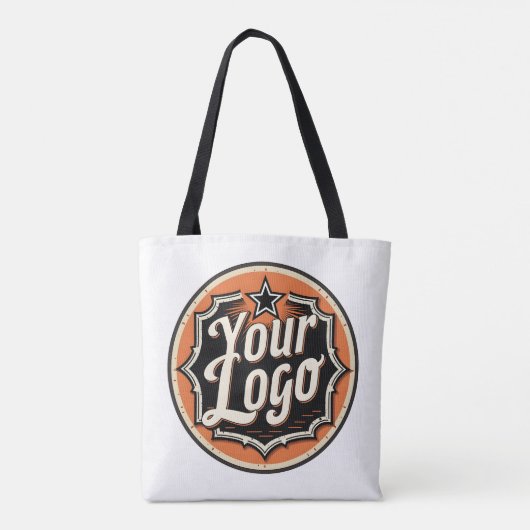 Custom Logo and Text Business Tote Bag (Achterkant)