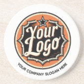 Custom Logo and Text Business Zandsteen Onderzetter (Voorkant)