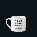 Custom Logo and text Espresso Cup No Minimum Espresso Kop<br><div class="desc">Custom business logo and text espresso cup — minimalist, professional, and crafted for everyday branding. Smooth porcelain body with a matte finish, compact 60–90 ml capacity for a concentrated shot, and a slim, ergonomic handle for comfortable single-handed use. Colorfu logo printing and clean typography reproduce sharp detail; optional rim or...</div>