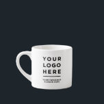 Custom Logo and text Espresso Cup No Minimum Espresso Kop<br><div class="desc">Custom business logo and text espresso cup — minimalist, professional, and crafted for everyday branding. Smooth porcelain body with a matte finish, compact 60–90 ml capacity for a concentrated shot, and a slim, ergonomic handle for comfortable single-handed use. Colorfu logo printing and clean typography reproduce sharp detail; optional rim or...</div>