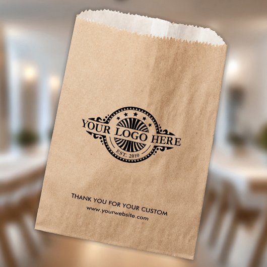 Custom Logo and Text  Kraft Paper Bag  Bedankzakje