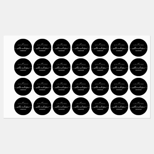 Custom logo and text round black fabric clothing  labels (Vel)