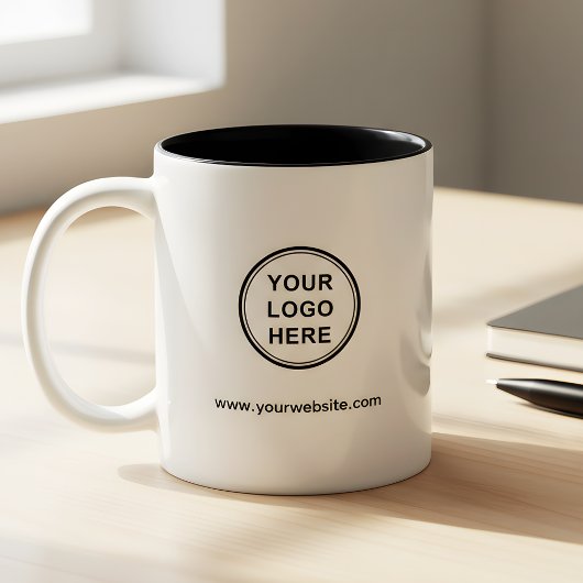 Custom Logo and Website Modern Promotional Tweekleurige Koffiemok