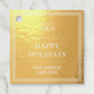 Custom Logo Bedrijfsnaam Corporate Holiday Elegant Bedankjes Labels