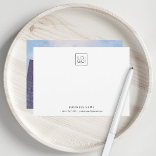 Custom Logo Bedrijfsnaam Foto Minimalist Notitiekaartje