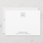 Custom Logo Bedrijfsnaam Foto Minimalist Notitiekaartje (Voorkant)