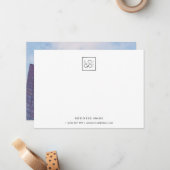 Custom Logo Bedrijfsnaam Foto Minimalist Notitiekaartje (Voorkant / Achterkant in situ)