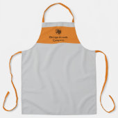 Custom Logo Bedrijfsnaam Grijs Sinaasappel Schort (Voorkant)