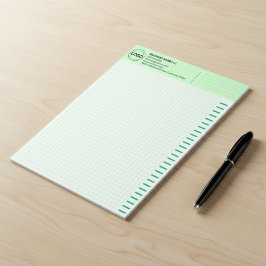 Custom Logo, Big Green Engineering Graph Paper Pad Notitieblok