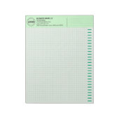 Custom Logo, Big Green Engineering Graph Paper Pad Notitieblok (Linkerzijde)