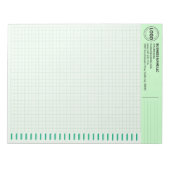 Custom Logo, Big Green Engineering Graph Paper Pad Notitieblok (Voorkant)