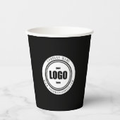 Custom Logo Black Papieren Bekers (Voorkant)