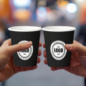 Custom Logo Black Papieren Bekers