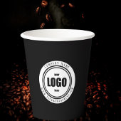 Custom Logo Black Papieren Bekers