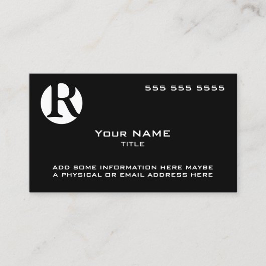 Custom Logo Black Visitekaartje (Voorkant)