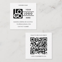 Custom Logo Black White QR Code Website  Vierkante Visitekaartje