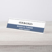 Custom Logo Blue Bureau Naambordje (Voorkant)