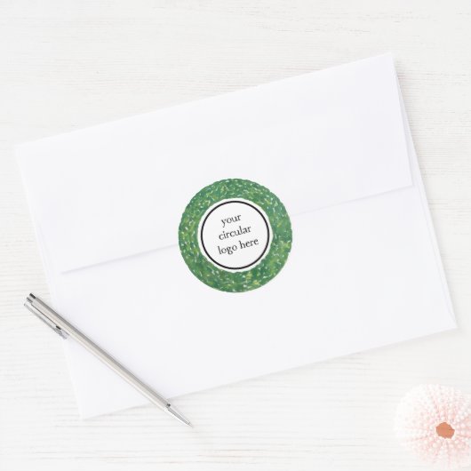 Custom Logo Boxwood Wreath Gift Wrap Seals Ronde Sticker (Envelop)