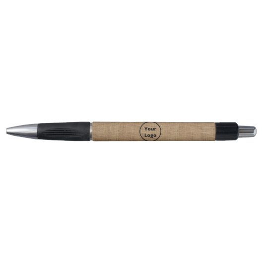 Custom logo brown burlap pen (Voorkant)